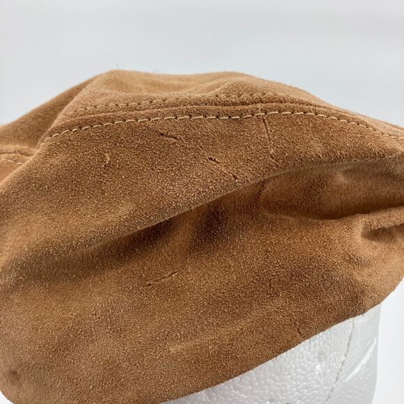 VTG Henschel Suede Astro Cap Camel Newsboy Driver Adjustable Union USA Made - Picture 5 of 13